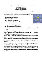 Đề kiểm tra giữa học kỳ 1 môn Hóa Khối 10 - Năm học 2020-2021